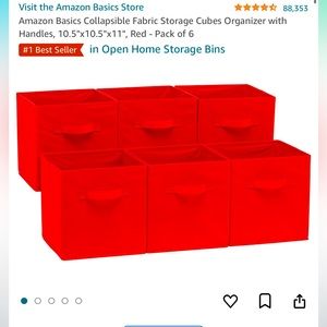 Amazon Basics Collapsible Fabric Storage Cubes Organizer with handles